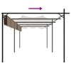 vidaXL pergola med sammenrulleligt tag 589x292x230 cm gråbrun
