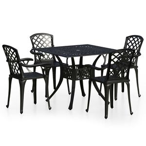 vidaXL bistros&aelig;t 5 dele st&oslash;bt aluminium sort