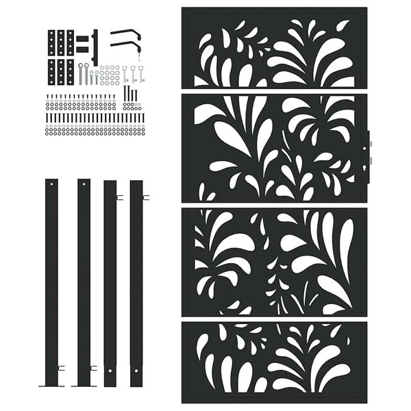 vidaXL havel&aring;ge sort 100x175 cm st&aring;l b&oslash;lgedesign