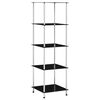 vidaXL reol 5 hylder 40x40x130 cm h&aelig;rdet glas sort