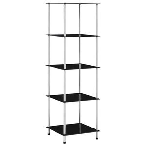 vidaXL reol 5 hylder 40x40x130 cm h&aelig;rdet glas sort