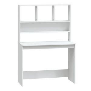 vidaXL skrivebord m. hylder 102x45x148 cm konstrueret tr&aelig; hvid