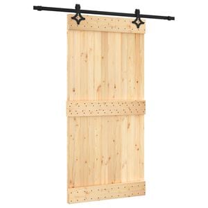vidaXL Skyded&oslash;r 100 x 210 cm Massivt Fyrretr&aelig; (Ubehandlet)