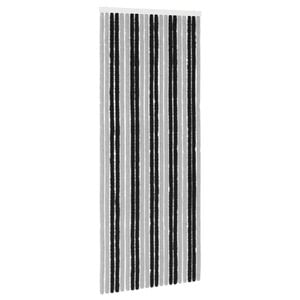 vidaXL Insektgardin i chenille Gr&aring; og sort 90 x 220 cm 100% PP