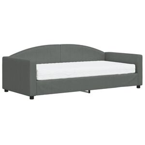 vidaXL daybed med madras 90x190 cm stof m&oslash;rkegr&aring;