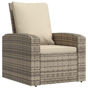 vidaXL positionsstol med hynder polyrattan lysebrun