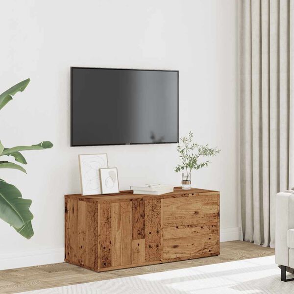 vidaXL tv-bord 80x34x35,5 cm konstrueret tr&aelig; antikt tr&aelig;look