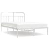 vidaXL sengeramme med sengegavl 140x200 cm metal hvid