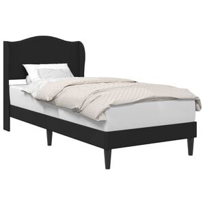vidaXL Sengestel med hovedg&aelig;rde Sort 90 x 190 cm Kunstl&aelig;der