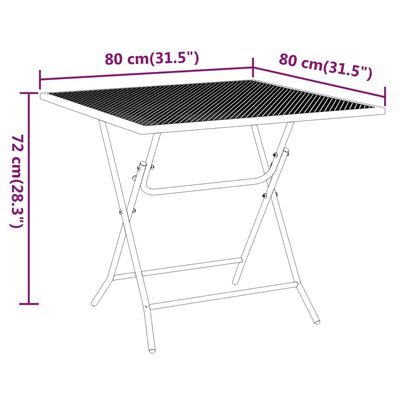 vidaXL spisebordssæt til haven 3 dele strækmetalnet antracitgrå