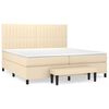 vidaXL kontinentalseng med madras 200x200 cm stof cremefarvet