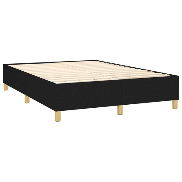 vidaXL Boxspring sengeramme 140x190 cm stof sort