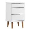 vidaXL sengebord MOLDE 40x35x65 cm massivt fyrretr&aelig; hvid