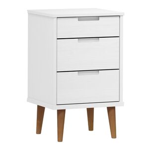 vidaXL sengebord MOLDE 40x35x65 cm massivt fyrretr&aelig; hvid