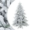 vidaXL Kunstigt b&oslash;jelig juletr&aelig; snefl&oslash;jtet Hvid 210 cm PVC, st&aring;l