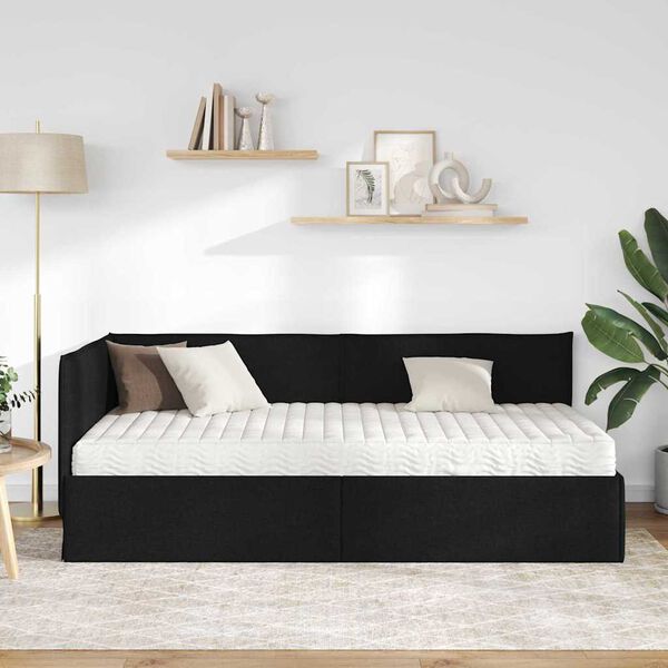 vidaXL Hj&oslash;rnesengramme med Madras med hovedg&aelig;rde 2 pcs Gr&oslash;n Fl&oslash;jl