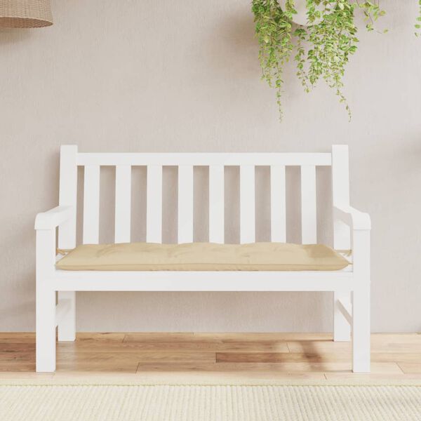 vidaXL hynde til haveb&aelig;nk 120x50x7 cm oxfordstof beige