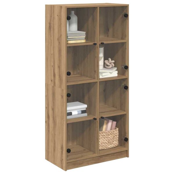 vidaXL Highboard Artisan Egetr&aelig; 68 x 37 x 142 cm Konstrueret tr&aelig;