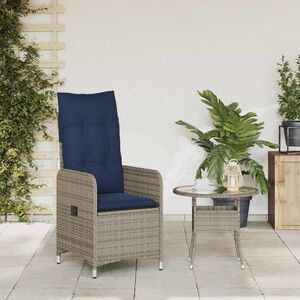 vidaXL havestol med hynder gr&aring; polyrattan