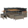 vidaXL Havesofa S&aelig;t med pude 9 pcs Gr&aring; polyrattan