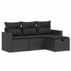 vidaXL sofas&aelig;t til haven 4 dele med hynder polyrattan sort