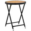 vidaXL tebord 60 cm massivt akacietr&aelig; og polyrattan sort