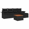 vidaXL Havesofa S&aelig;t 6 stk. Sort polyrattan