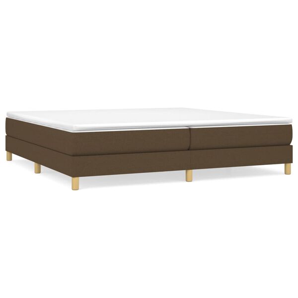 vidaXL Boxspring sengeramme 200x200 cm stof m&oslash;rkebrun