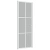 vidaxL d&oslash;r 76x201,5 cm mat glas og aluminium hvid