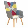 vidaXL l&aelig;nestol stof patchwork