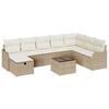 vidaXL Sofa S&aelig;t 9 stk. 8-Antal s&aelig;der Beige og creme polyrattan