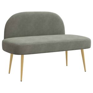 vidaXL Polstret b&aelig;nk med ryg Lysegr&aring; 110 x 60 x 76 cm Velourstof