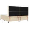 vidaXL LED Box Spring Bed med madras Creme 200 x 200 cm Stof
