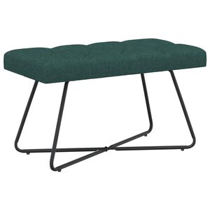 vidaXL B&aelig;nk med knap tufting M&oslash;rkegr&oslash;n 80 x 40 x 46 cm Stof