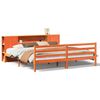 vidaXL seng med reol uden madras 200x200cm massivt fyrretr&aelig; gyldenbrun