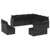 vidaXL sofas&aelig;t til haven 11 dele med hynder polyrattan sort