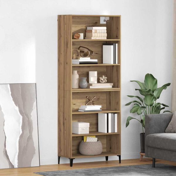 vidaXL Highboard Artisan Egetr&aelig; 69,5 x 34 x 180 cm Konstrueret tr&aelig;
