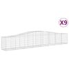 vidaXL buede gabionkurve 9 stk. 400x50x60/80 cm galvaniseret jern