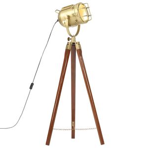 vidaXL gulvlampe med trefod 97 cm massivt mangotr&aelig;