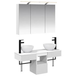 vidaXL Badev&aelig;relsesskabs&aelig;t 4 pcs Hvid 100 x 14,5 x 70 cm