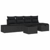vidaXL Havesofa S&aelig;t 6 stk. Sort polyrattan
