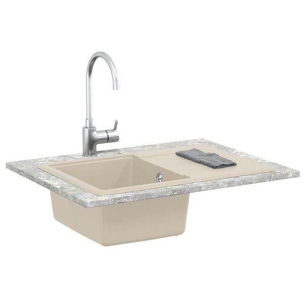 vidaXL Vask Beige 670 x 460 mm 80% Kvarts og 20% Resin