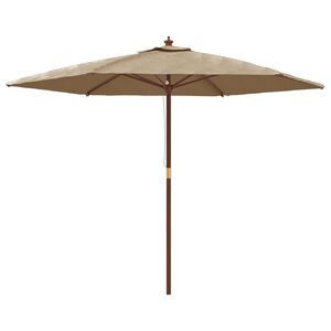 vidaXL haveparasol med tr&aelig;stang 299x240 cm gr&aring;brun