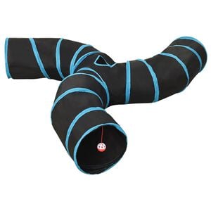 vidaXL 3-vejs kattetunnel 25 cm polyester sort og bl&aring;