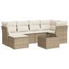 vidaXL sofas&aelig;t til haven 7 dele med hynder polyrattan beige