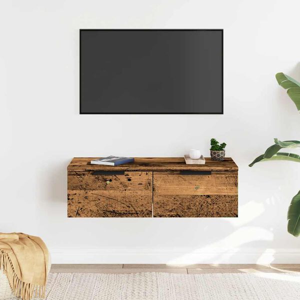 vidaXL vægskab 68x30x20 cm konstrueret træ antikt eg