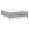 vidaXL Boxspring sengeramme 140x190 cm stof lysegr&aring;