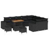 vidaXL Havesofa S&aelig;t 12 stk. Sort polyrattan