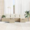vidaXL Havesofa Sæt med pude 6 pcs Beige polyrattan