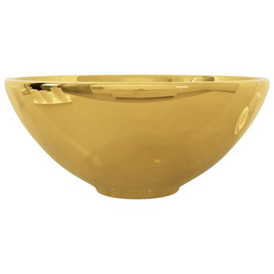 vidaXL håndvask 32,5 x 14 cm keramik guldfarvet